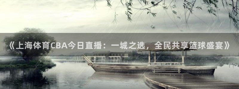 黑白直播极速体育：《上海体育CBA今日直播：一城之选，全民共享篮球盛宴》